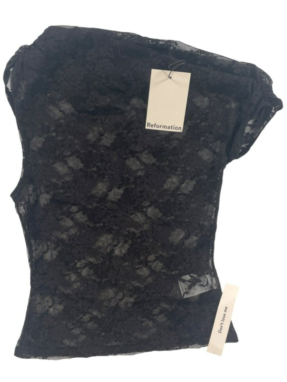 Reformation Belle Knit Top Designer Black Lace Cute Women's Size XS MSRP$98 NEW
